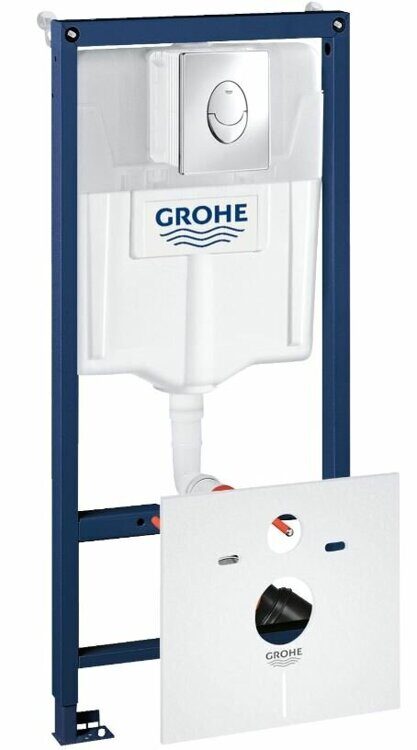 Система инсталляции для унитаза GROHE Rapid SL с панелью смыва Skate Air (3 режима), комплект 4-в-1 (1,13 м) (38750001)