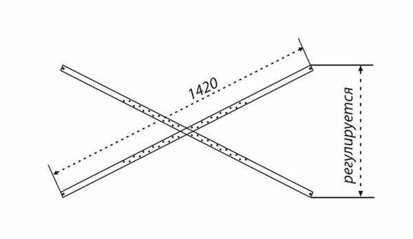 Каркас усиленный для прямоугольных ванн 140-170х70-75, универсальный 5 опор