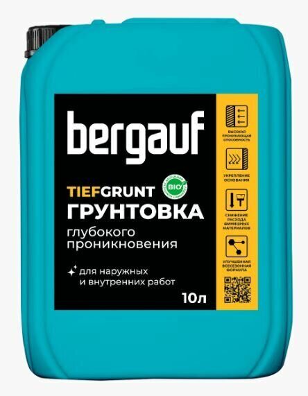 Bergauf TIEFGRUNT 10 л Грунтовка глубокого проникновения ЛЕТО-ЗИМА