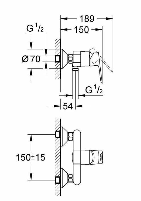 Смеситель для душа с подключением шланга GROHE BauLoop 23340000