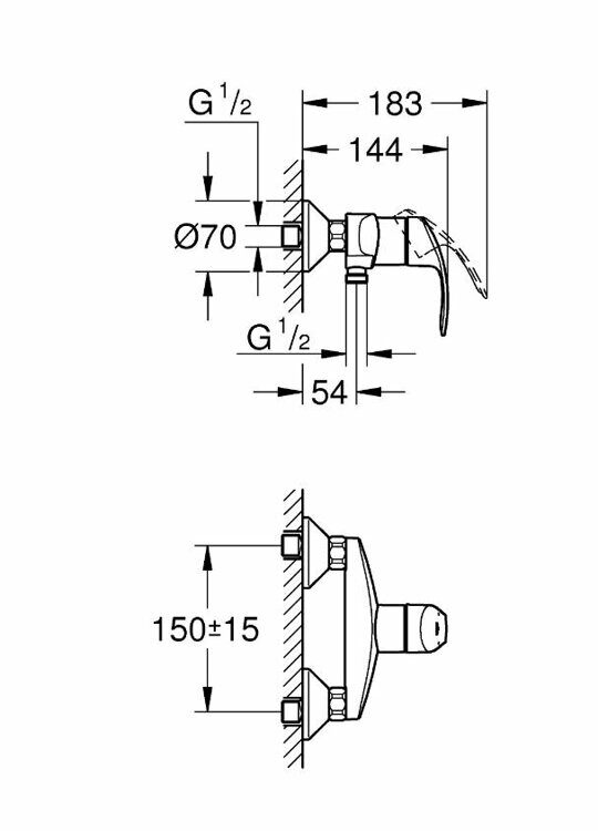 Смеситель для душа GROHE Eurosmart New, хром (33555002)