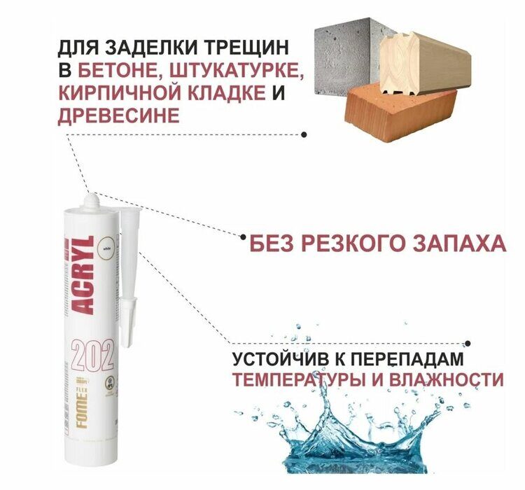 Герметик акриловый FOME FLEX ACRYL 202 белый 310мл