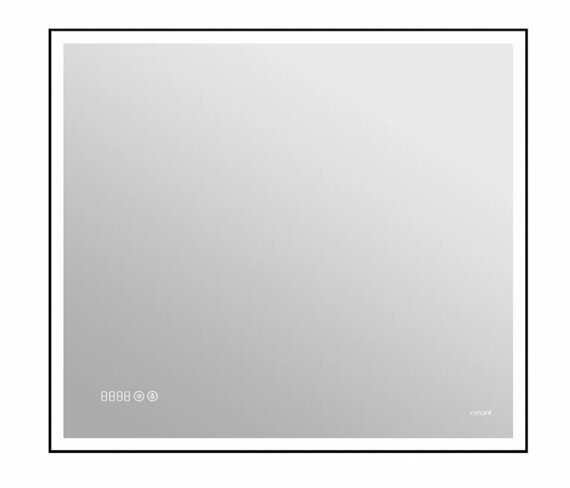 Зеркало LED 011 design 80x70 с подсветкой часы металлическая рамка прямоугольное Зеркало LED 011 design 80x70 с подсветкой часы металлическая рамка прямоугольное